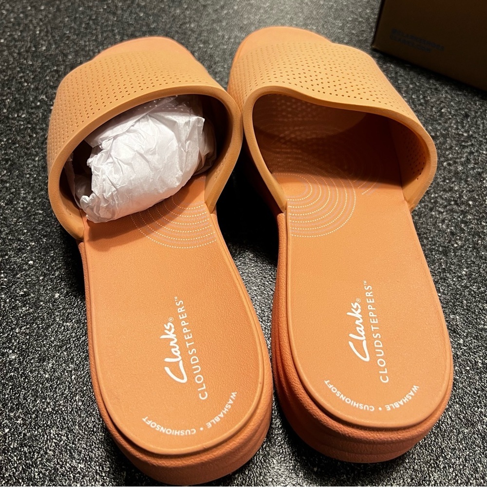 NWT Clarks Women's CloudSteppers Drift Twist Peach Rose- Size 12 - Picture 4 of 7